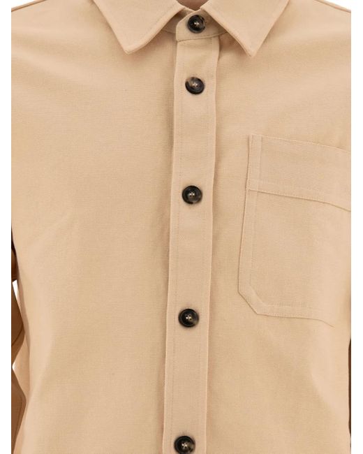 Camisa con botones y bolsillo de corazón A.P.C. de hombre de color Natural