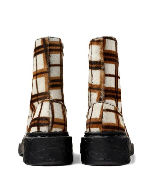 CAMPERLAB Brown Vamonos Checked Zip Boots