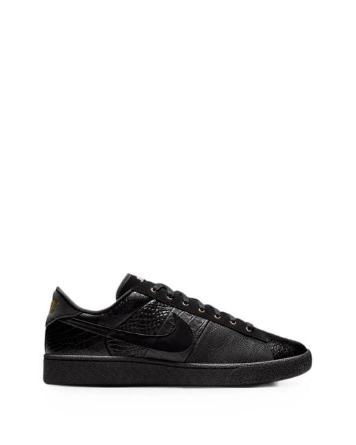 Nike Black Tennis Classic Crocodile-Effect Sneakers for men