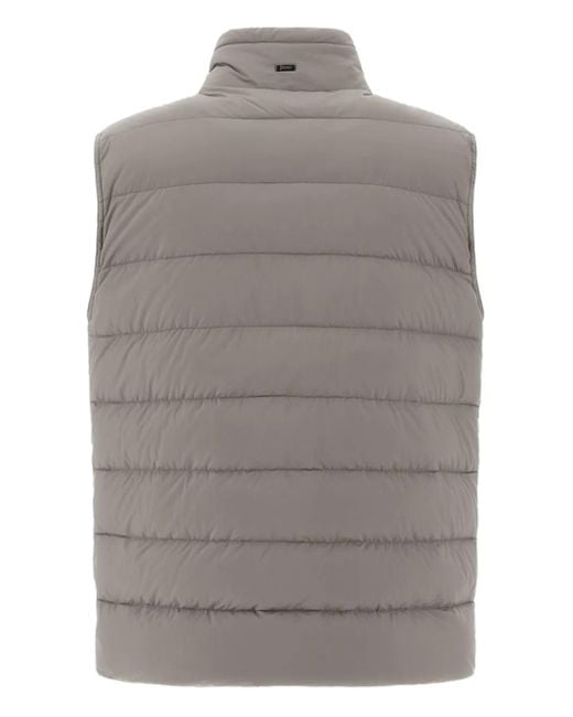 Herno Gray Quilted Zip-Front Gilet for men