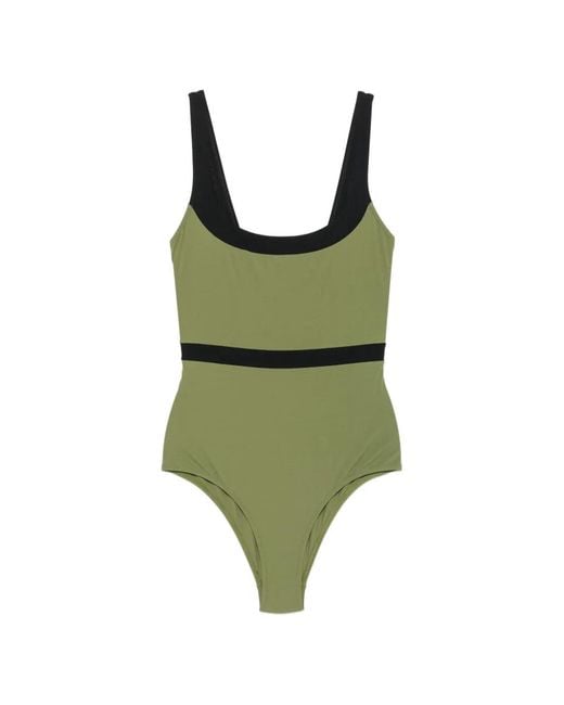 Laura Urbinati Green Scoop-Neck Swimsuit
