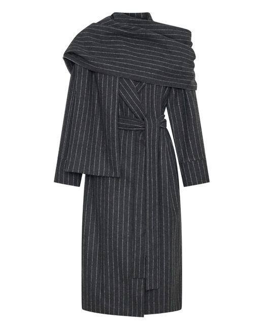 Nicholas Black Candice Pinstripe Belted Coat