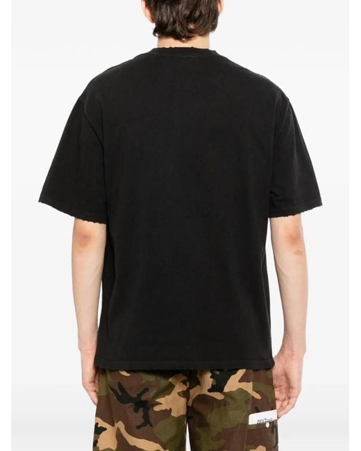 WARMAN Black Crew Neck T-Shirt for men