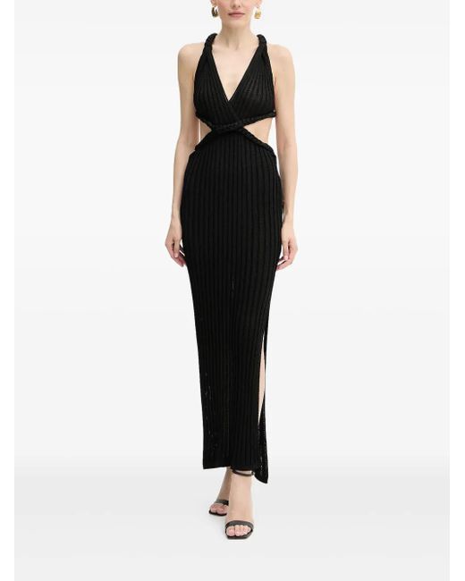 Guess Braided-Detail Cut-Out Maxi Dress in Black | Lyst