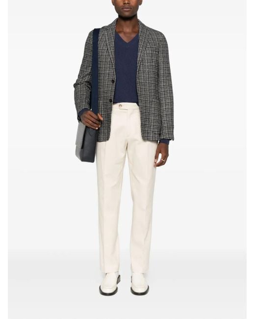 Zegna Gray Checked Two-Pocket Blazer for men