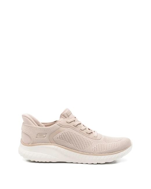 Skechers White Bobs Squad Chaos Lace-Up Sneakers