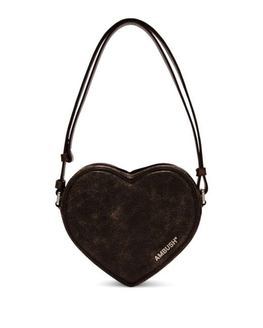 Ambush Black Heart Leather Shoulder Bag