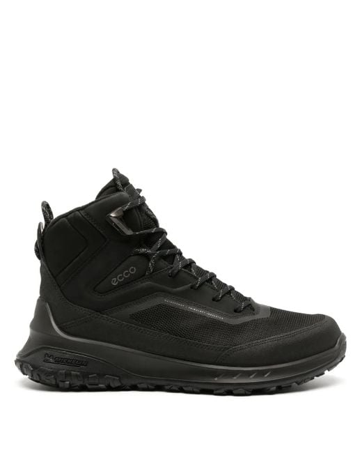 Ecco Black Ult-Trn Leather Insulated Boots for men