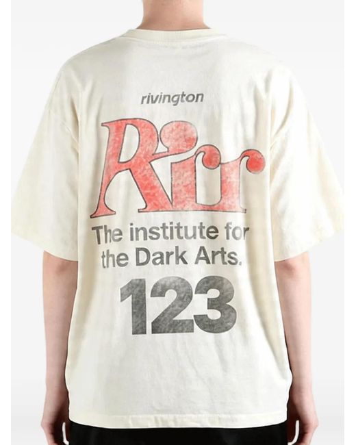 RRR123 White Logo-Print T-Shirt