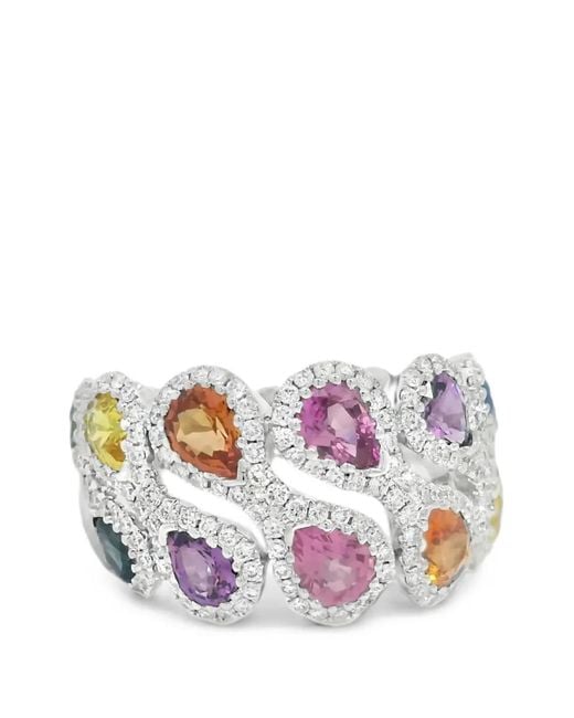 Lisa Nik White Sapphire And Diamond Ring