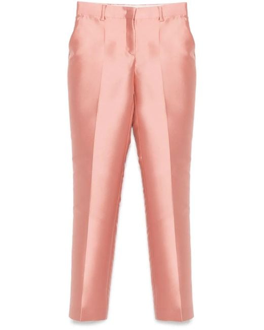 Alberta Ferretti Pink Satin Trousers