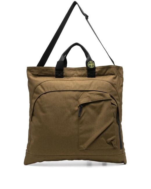 Stone Island Green Cordura 1500 Tote Bag for men