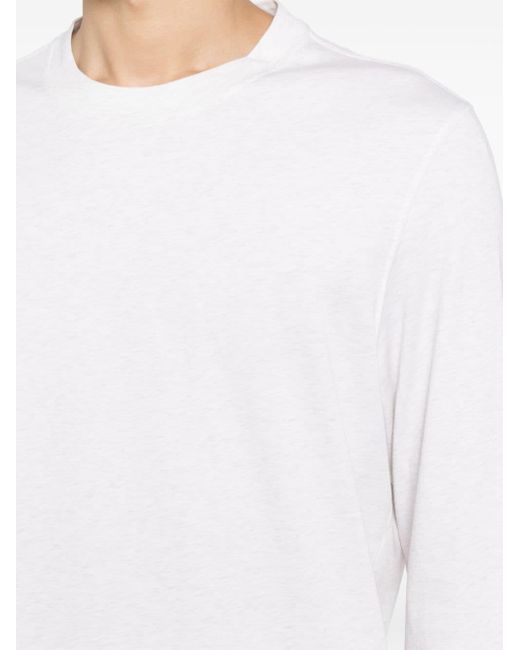 T-shirt a maniche lunghe di Brunello Cucinelli in White da Uomo