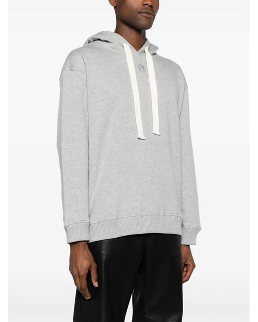 MARINE SERRE Gray Calendars-Print Organic Cotton Hoodie