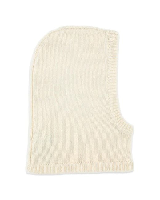 Lisa Yang White Ribbed-Trim Cashmere Balaclava