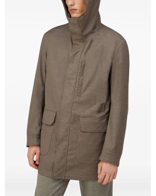 RETORI Brown Water-Repellent Wool Parka for men