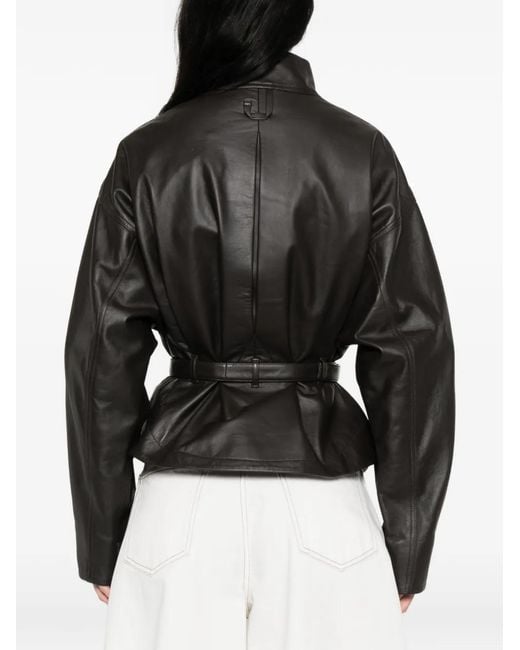 Jacquemus Black The Ciro Belted Leather Jacket