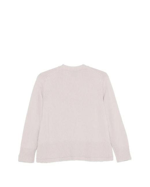 Alpha Studio Pink Ribbed-Trim Side-Slit Knit