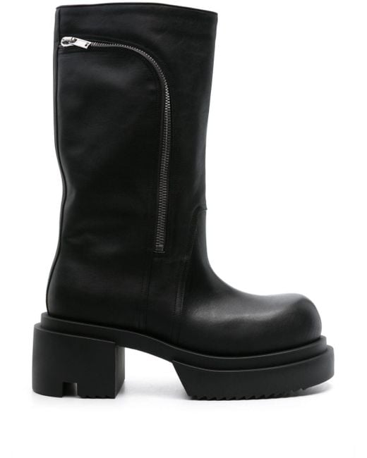 Rick Owens Black 60mm Knee-high Leather Boots for men