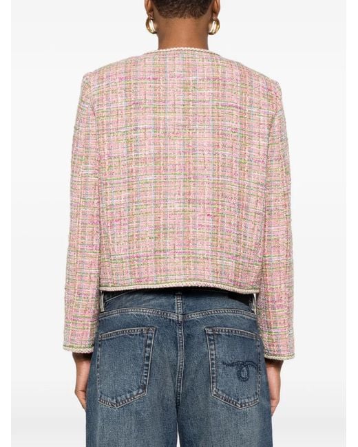 Etro Button-Up Tweed Jack in het Pink