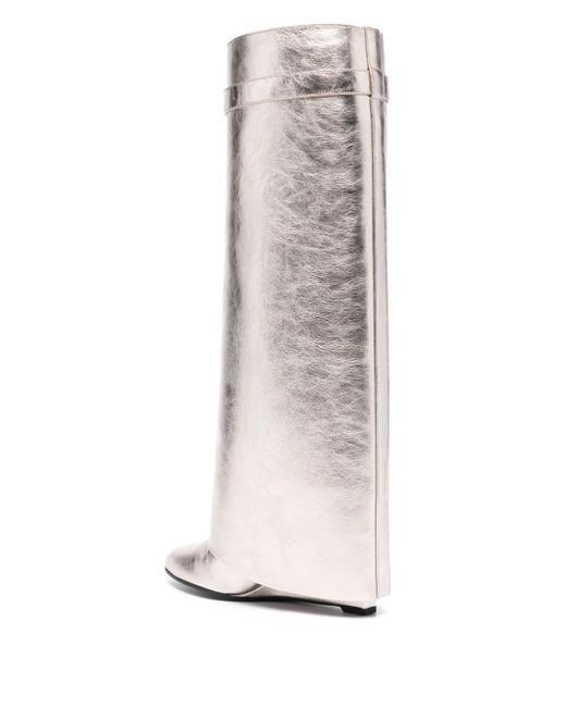 Givenchy White 85Mm Shark Lock Boots
