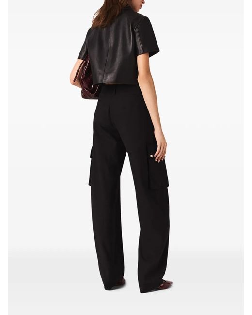 Maje Black Buckled Cargo Pants