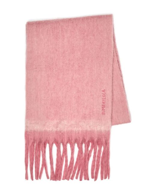 Bimba Y Lola Pink Fringed Scarf