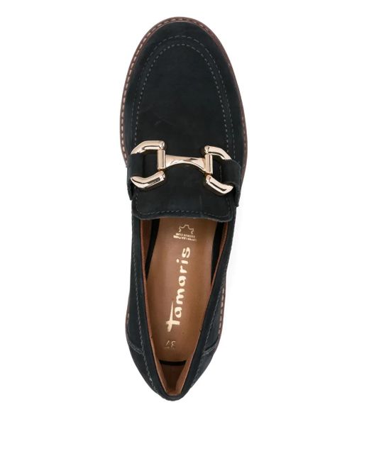 Tamaris Black 40Mm Chain-Link Platform Loafers
