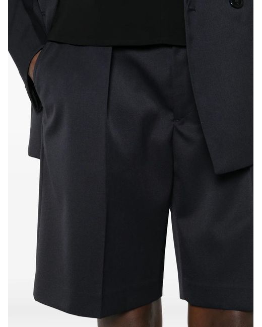 Victoria Beckham Black Elasticated Back Waistband Wool Blend Tailored Shorts