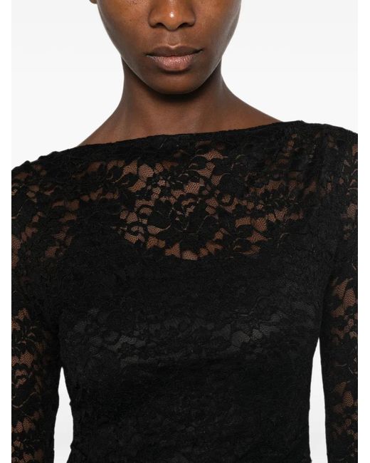 Diane von Furstenberg Black Darrius Long-Sleeve Mini Dress