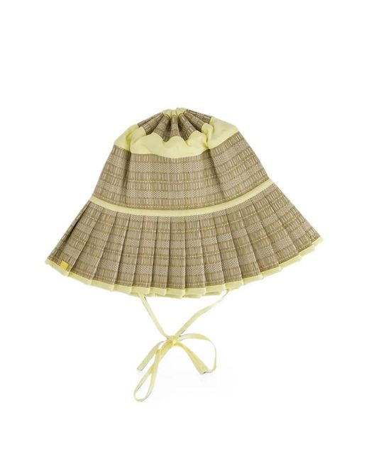 Lorna Murray White Capri Basket-Weave Pleated Hat