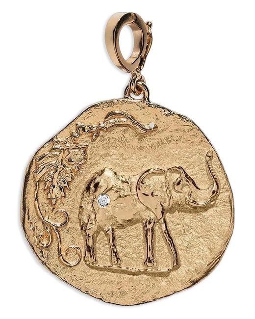 Azlee Metallic Diamond Round Coin Pendent