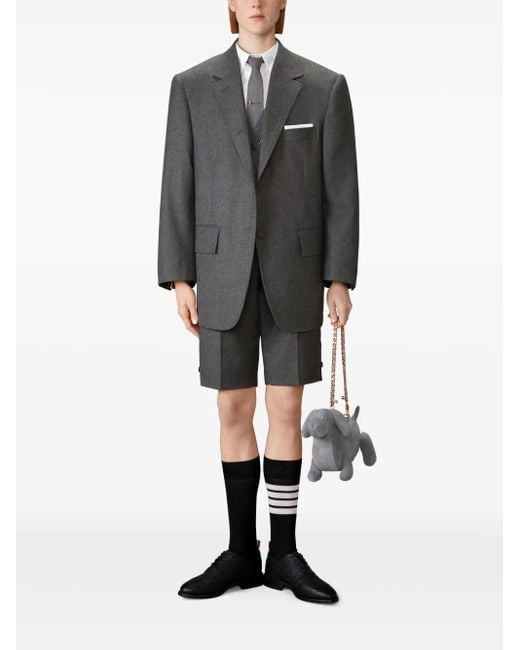 Thom Browne Gray Solid Wool Flannel Bermuda Shorts