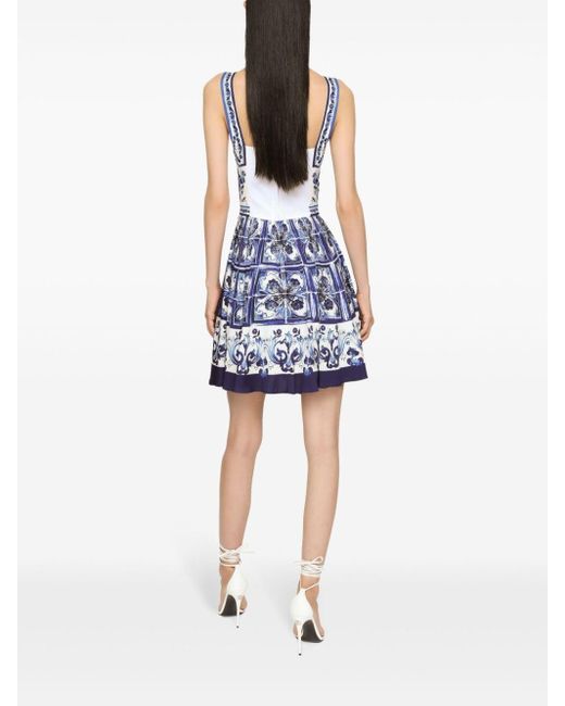 Dolce & Gabbana Maxi-jurk Met Print in het Blue