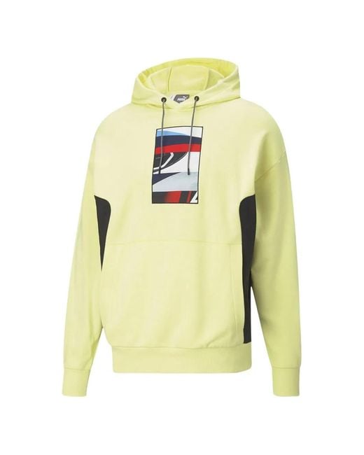 PUMA Yellow X Bmw Motorsport Graphic Hooded T-Shirt for men