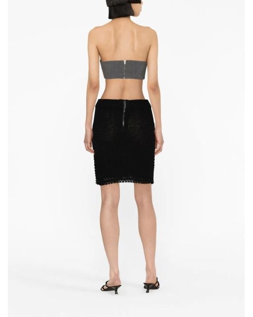 Zadig & Voltaire Black Crochet-Knit Organic-Cotton Skirt