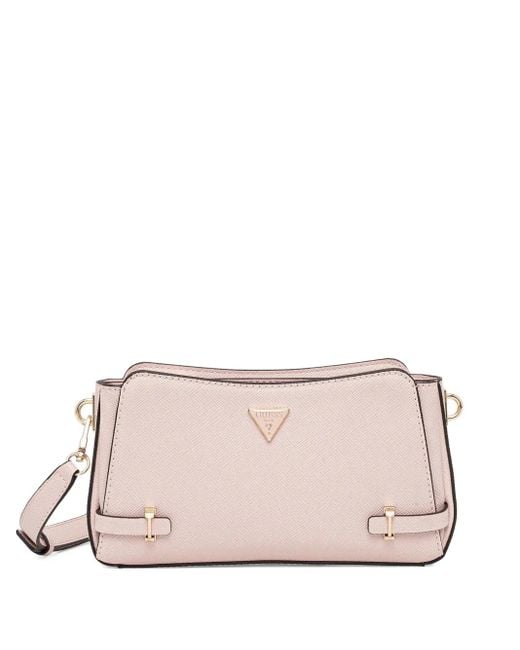 Guess Pink Rosalba Logo-Plaque Cross Body Bag