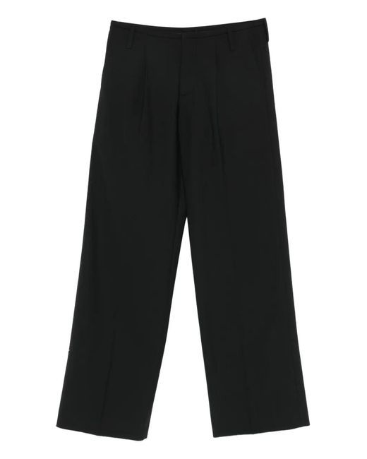 032c Black Pleated Trousers for men