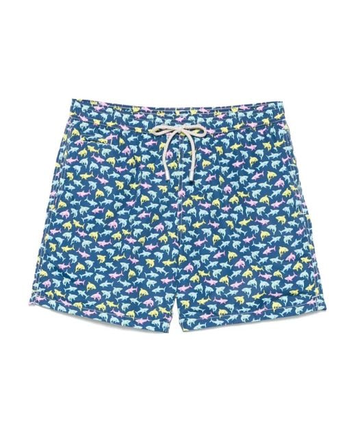 Mc2 Saint Barth Badeshorts Mit Shark Trouble-Print in Blue für Herren