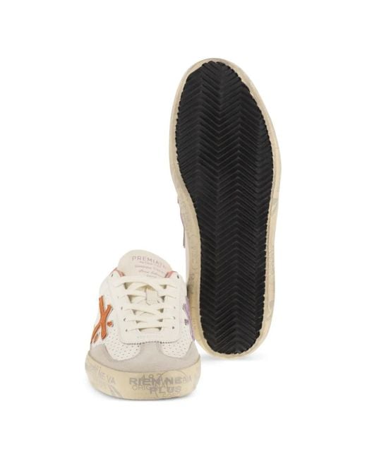 Premiata White Davidd Leather Sneakers