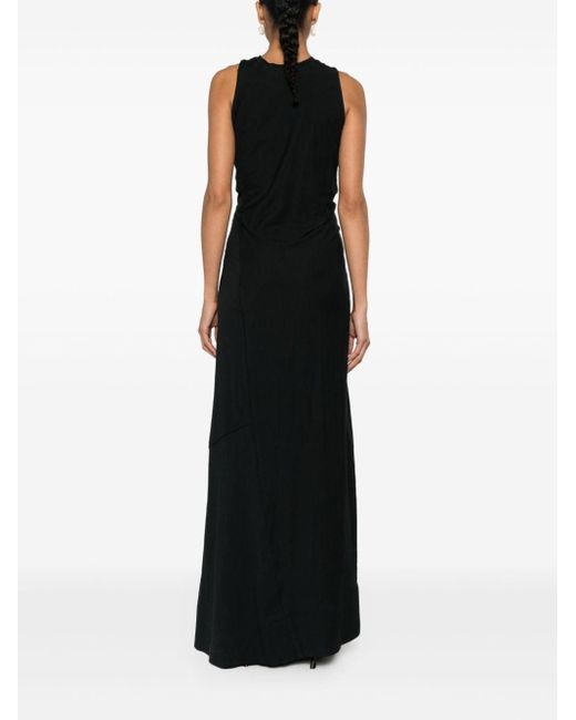 Victoria Beckham Black Asymmetric Sleeveless Long Dress