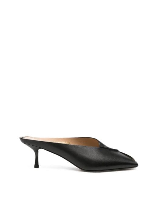 ADRIANNA FERETTI Black Leather Sandals