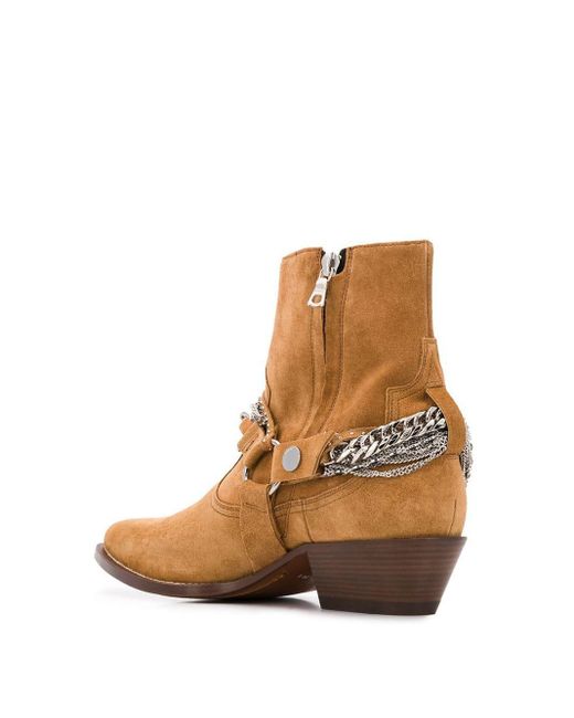 Amiri Western Chain Boots in Brown for Men Lyst