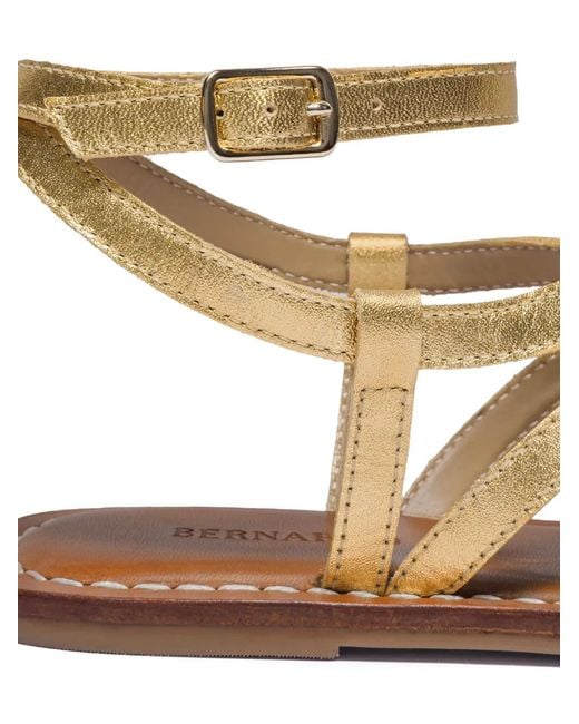 Bernardo Natural Mallorie Strappy Ankle-Buckle Sandals