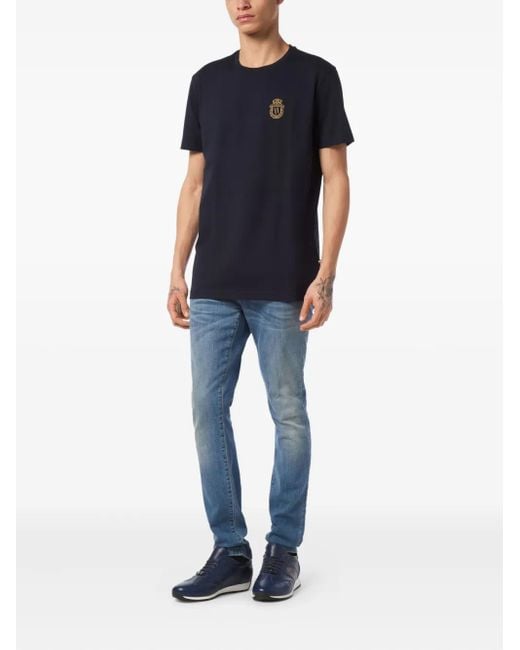 Billionaire Black Crest Round-Neck T-Shirt for men