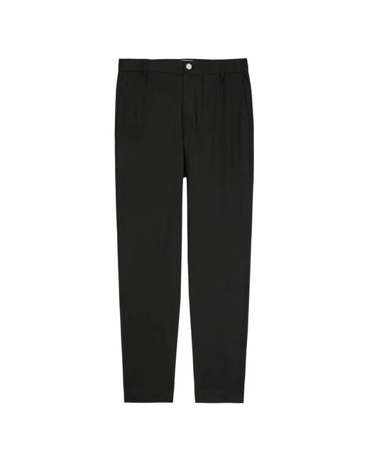 L'Estrange Black Pleat-Detail Trousers for men