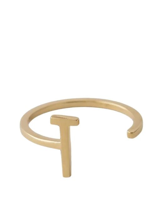 Design Letters Metallic Letter T Open-Band Ring