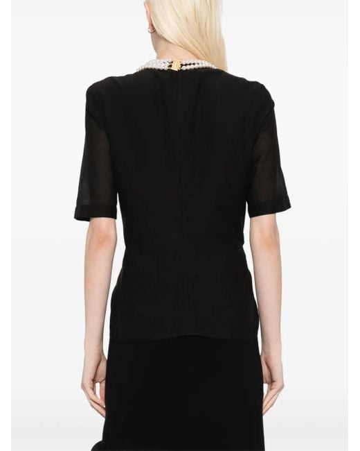 T-Shirt Con Decorazione Di Perle di Moschino in Black