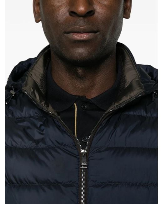 Paul & Shark Blue Hooded Padded Jacket for men