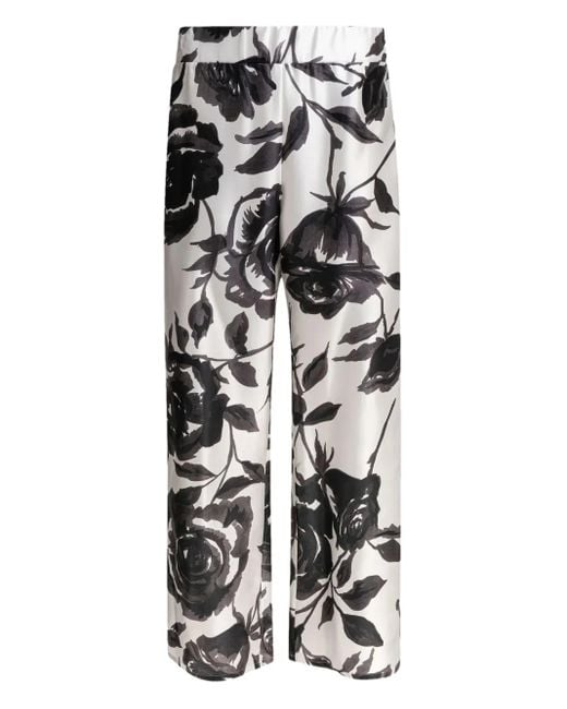 SLEEP NO MORE White Hose mit Rosen-Print